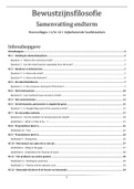 Bewustzijnsfilosofie samenvatting endterm 2022 (alle stof) + begrippenlijst (zelf 9 gehaald)