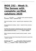 BIOS 252 - Week 5 The Senses with complete verified solutions 2025.