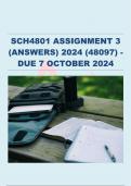 SCH4801 Assignment 3 (ANSWERS) 2024 (248097)- DUE 7 October 2024