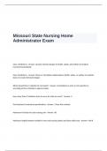 Missouri State Nursing Home Administrator Exam Questions Answers