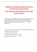 CMN568/ CMN 568 (Latest 2023/ 2024) Intro to Family NP practice questions  Exam Questions and Verified Answers| 100% Correct| Grade A