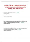 CMN568/ CMN 568 (Latest 2024/ 2025) Intro to Family NP Unit 3 Exam Questions and Verified Answers| 100% Correct| Grade A