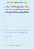 ASPEN Adult Nutrition Support Core  Curriculum - Chapter Third edition. Mueller,  Lord, Marian, McClave, Miller Questions  and Correct Answers | Latest Update