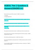 AGBOLC Test 2 Questions & Answers(GRADED A+)