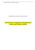 NR 534 Week 5 Assignment: Organizational Culture and Climate Analysis | Highly Rated Paper | graded A