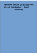 NSG 6005 Week 6 Quiz / NSG6005 Week 6 Quiz (Latest ): South University