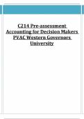 C214 Pre-assessment Accounting for Decision Makers PVAC Western Governors University