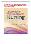 TEST BANK FOR PSYCHIATRIC-MENTAL HEALTH NURSING NINTH, NORTH AMERICAN EDITION 