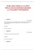 NURS 6501 WEEK 11 LATEST FINAL EXAM 2023/2024 GRADED A+ (WALDEN UNIVERSITY)