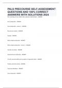 PALS PRECOURSE SELF-ASSESSMENT QUESTIONS AND 100% CORRECT ANSWERS WITH SOLUTIONS 2024