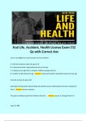 Xcel Life, Accident, Health License Exam 552 Qs with Correct Ans.