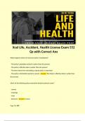 Xcel Life, Accident, Health License Exam 552 Qs with Correct Ans.