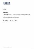 OCR GCSE Business J204/01: Business 1: business activity, marketing and people General Certificate of Secondary Education Mark Scheme for June 2024