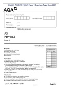 Exam (elaborations) AQAASPHYSICS 7407/1Paper 12022  