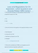 Laws and Regulations for CA  Appraisers Latest Questions and  Answers Rated 100% Correct