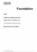 OCR GCSE Chemistry A (Gateway Science) J248/01: Paper 1 (Foundation tier) General Certificate of Secondary Education Mark Scheme for June 2024