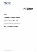 OCR GCSE Chemistry A Gateway Science J248/03: Paper 3 (Higher Tier) General Certificate of Secondary Education Mark Scheme for June 2024