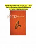 A Concise Introduction to Logic, 12e Patrick Hurley (Instructor Manual All Chapters,  A+ Guide Updated 2024/2025.