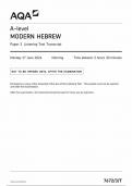 2024 AQA A LEVEL MODERN HEBREW PAPER 3 (7672/3;LISTENING TEST TRANSCRIPT).