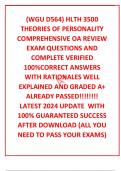 (WGU D564) HLTH 3500 THEORIES OF PERSONALITY COMPREHENSIVE OA REVIEW EXAM QUESTIONS AND COMPLETE VERIFIED 100%CORRECT ANSWERS WITH RATIONALES WELL EXPLAINED AND GRADED A+ ALREADY PASSED!!!!!!!! LATEST 2024 UPDATE  WITH 100% GUARANTEED SUCCESS AFTER DOWNLO