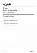 AQA A LEVEL BIBLICAL HEBREW PAPER 2 INSERT (7677/2:PROSE LITERATURE).