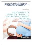 ESSENTIALS OF MATERNITY,NEWBORN, AND WOMEN’S HEALTH NURSING 5TH EDITION RICCI’S TESTBANK/COMPLETE GUIDE 2024-2025