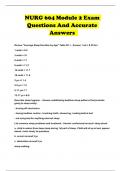 NURG 604 Module 2 Exam Questions And Accurate Answers 