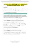 MATH 225N Week 5 Assignment: Applications of the Normal Distribution – Excel (2020) solution guide.