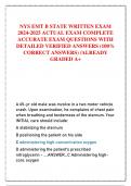 NYS EMT B STATE WRITTEN EXAM  2024-2025 ACTUAL EXAM COMPLETE  ACCURATE EXAM QUESTIONS WITH  DETAILED VERIFIED ANSWERS (100%  CORRECT ANSWERS) /ALREADY  GRADED A+ 