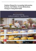 Solution Manual for Accounting Information Systems, 3rd Edition