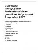 Guidewire PolicyCenter Professional Exam questions fully solved & updated 2025.