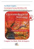 Test Bank Complete_ Gerontological Nursing 10th Edition, 2022: Charlotte Eliopoulos (Author) Five Units| All Chapters 1-36