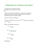 MATH 1201 College Algebra Unit 4 Milestone 4 with Answers-Pennsylvania State University