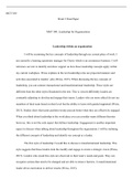 Week 5 Final Paper.docx    MGT 380  Week 5 Final Paper  MGT 380: Leadership for Organizations  Leadership within an organization  I will be examining the key concepts of leadership through my current place of work. I am currently a learning operations man