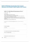  NUR 151 RAD Block Examination Part 2 Actual Questions and Answers Latest Update 100% Correct.