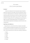 MGT601 W4.docx  MGT 601  Week 4 Assignment  MGT 601: The Functions of Modern Management  Introduction  Human resource planning activities and the organizations strategic development go hand in hand. No matter the size of the company, each one will use bot