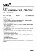 AQA A level ENGLISH LANGUAGE AND LITERATURE 7707/1 QUESTION PAPER 1 2024(Telling Stories)