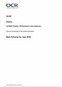 OCR GCSE Drama J316/04: Drama: Performance and response General Certificate of Secondary Education Mark Scheme for June 2024