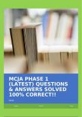 MCJA PHASE 1 (LATEST) QUESTIONS & ANSWERS SOLVED 100% CORRECT!!