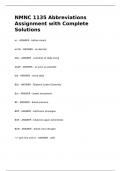 NMNC 1135 Abbreviations Assignment with Complete Solutions