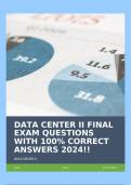 DATA CENTER II FINAL EXAM QUESTIONS WITH 100% CORRECT ANSWERS 2024!!