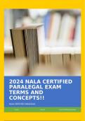 2024 NALA CERTIFIED PARALEGAL EXAM TERMS AND CONCEPTS!!