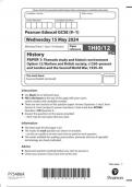 EDEXCEL GCSE History 1hi0 12 question paper may-june 2024