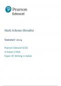 EDEXCEL GCSE Italian 1in0 4f marking scheme may-june 2024