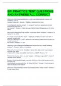 BPI PRACTICE TEST QUESTIONS AND ANSWERS ALL CORRECT 