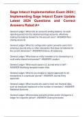 Sage Intacct Implementation Exam 2024 |  Implementing Sage Intacct Exam Update  Latest 2024 Questions and Correct  Answers Rated A+