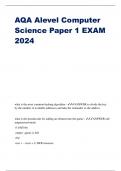 AQA Alevel Computer Science Paper 1 EXAM 2024