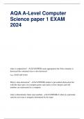 AQA A-Level Computer Science paper 1 EXAM 2024