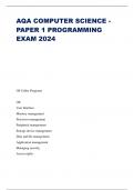 AQA COMPUTER SCIENCE - PAPER 1 PROGRAMMING EXAM 2024