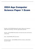 2024 Aqa Computer Science Paper 1 Exam